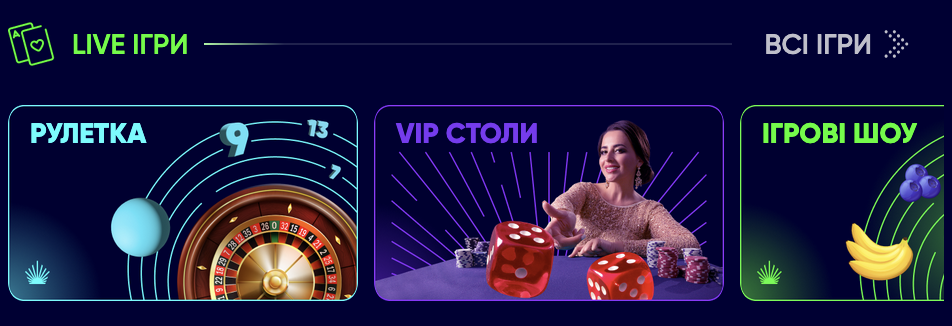 ігри з живими дилерами